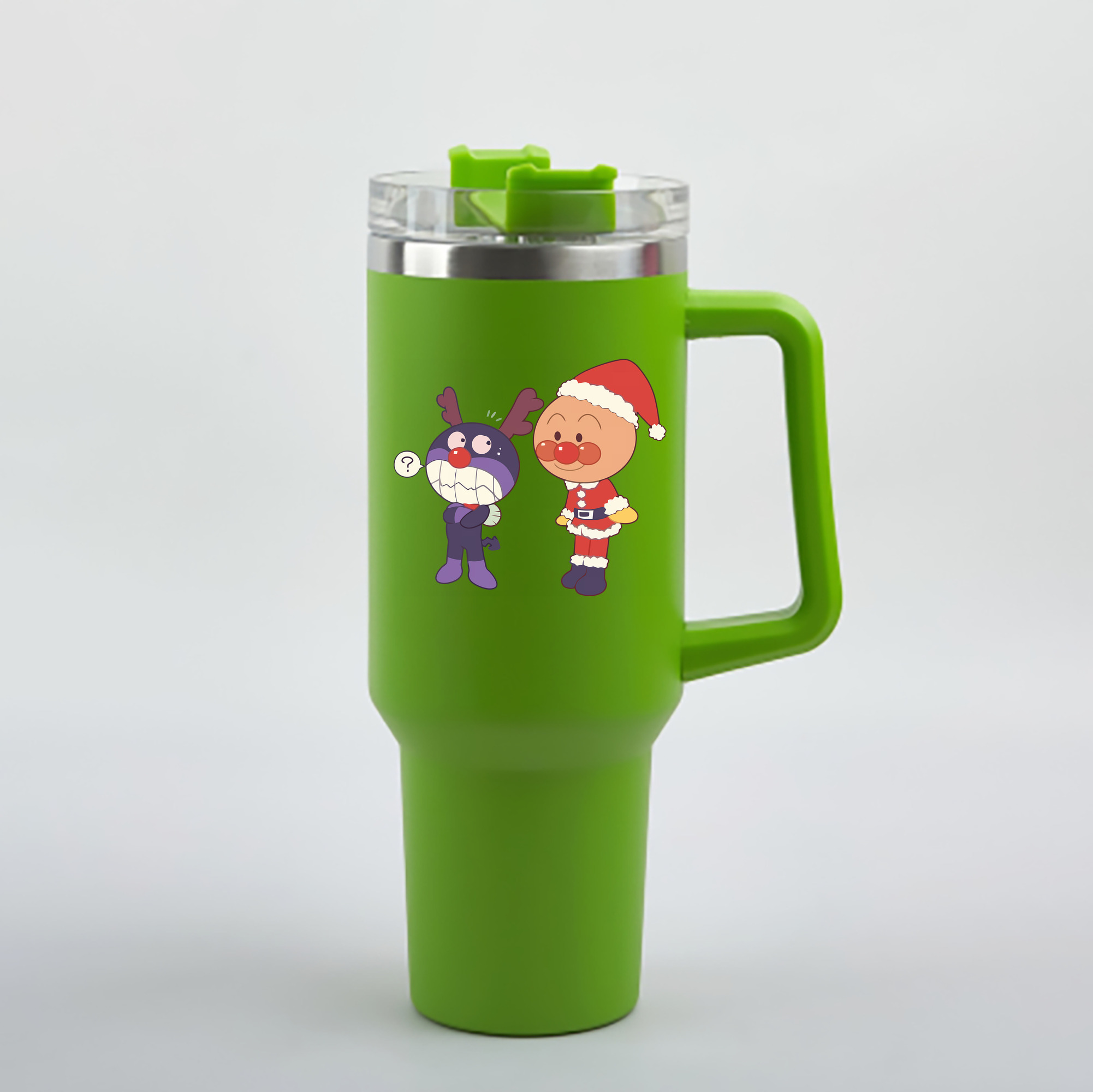 （画像用） アンパンマン Anpanman 1200mL車用タンブラー - クリスタルステッカー（プラスチックストロー付き）